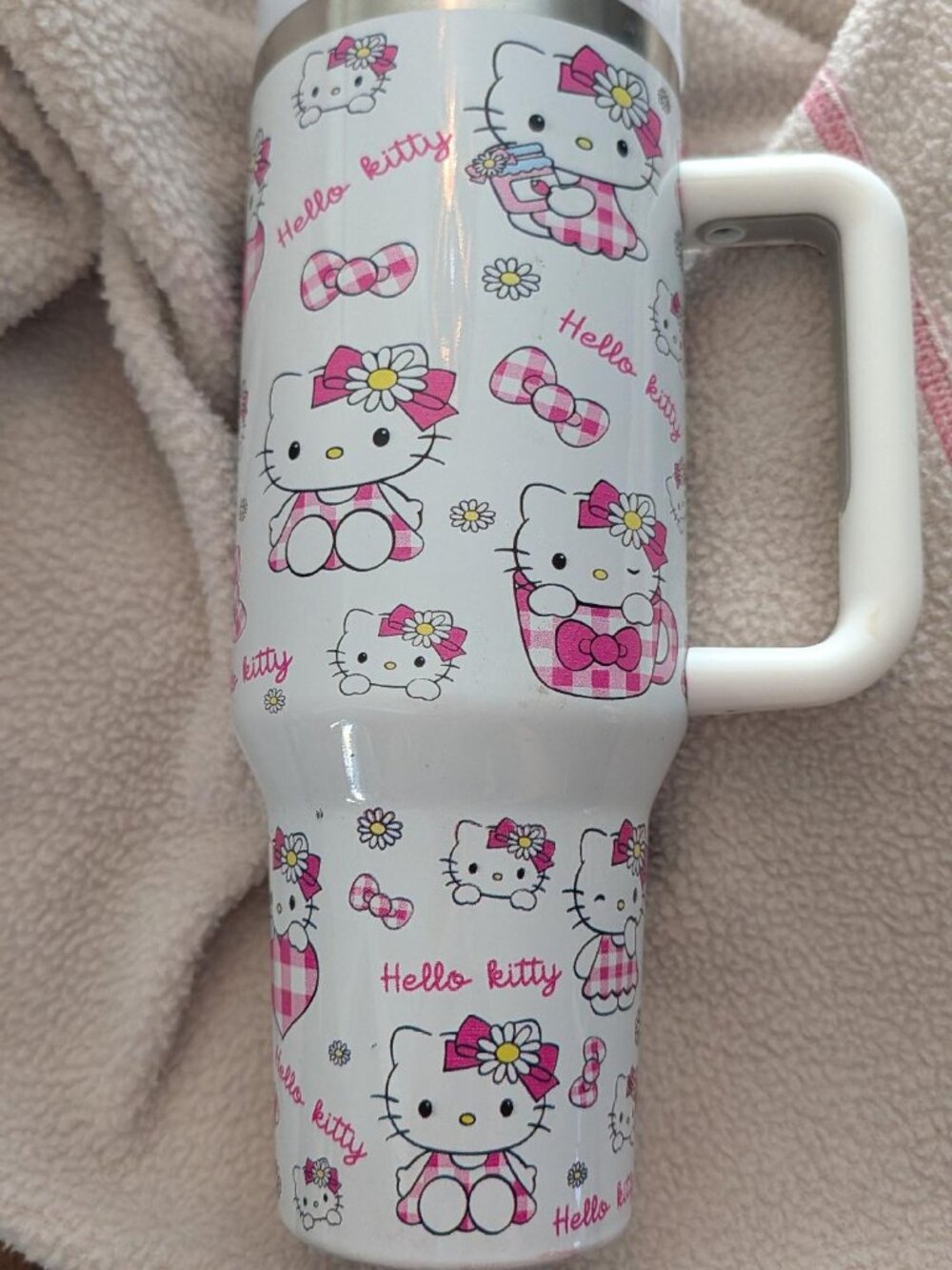 This is a Sanrio Hello Kitty 40-ounce stainless steel tumbler